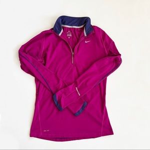 Nike Dri-Fit Magenta/Purple Long Sleeve Quartzip Shirt